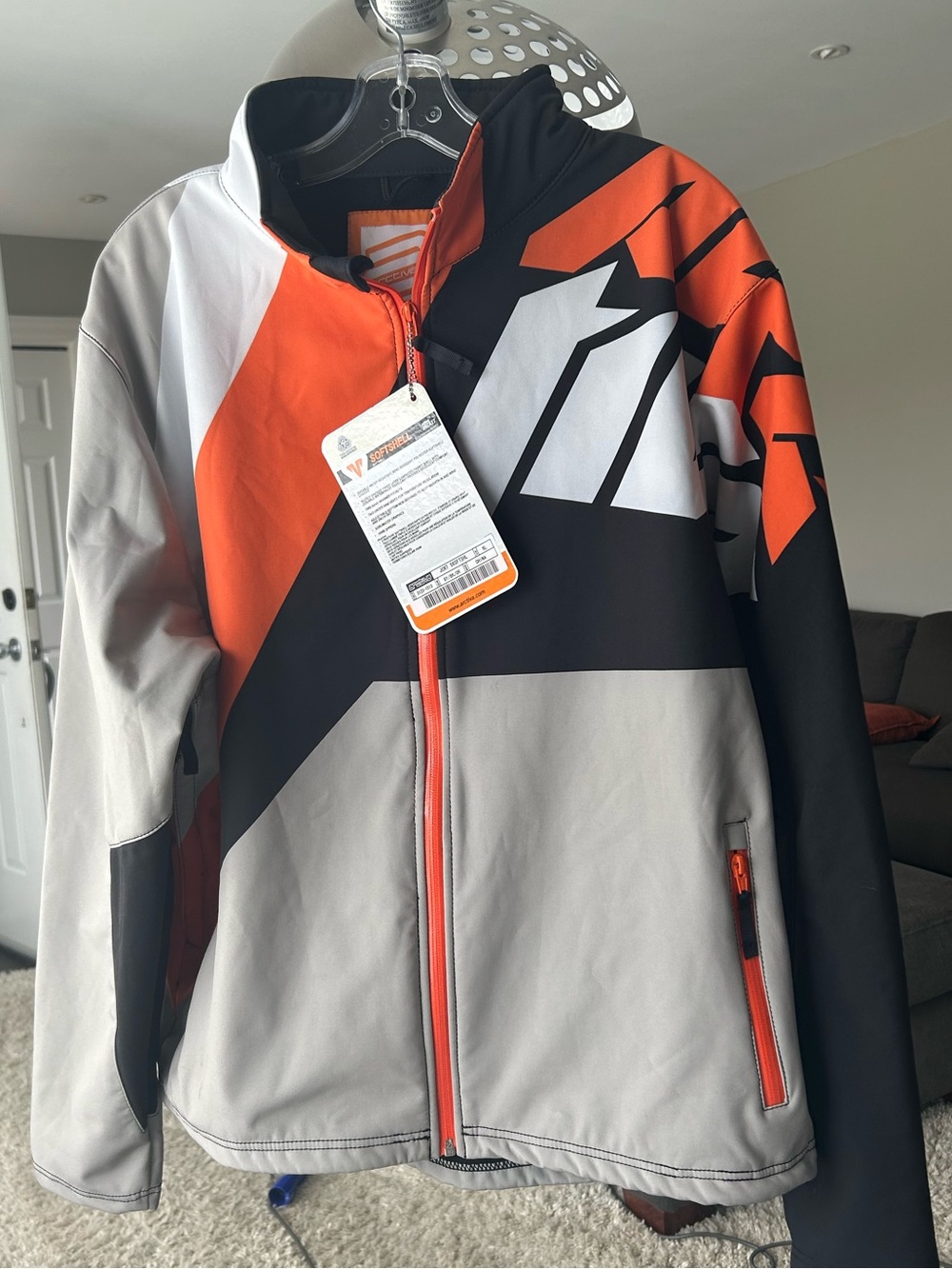 Arctiva Men's Black/Grey/Orange Soft Shell Snowmobile Jacket